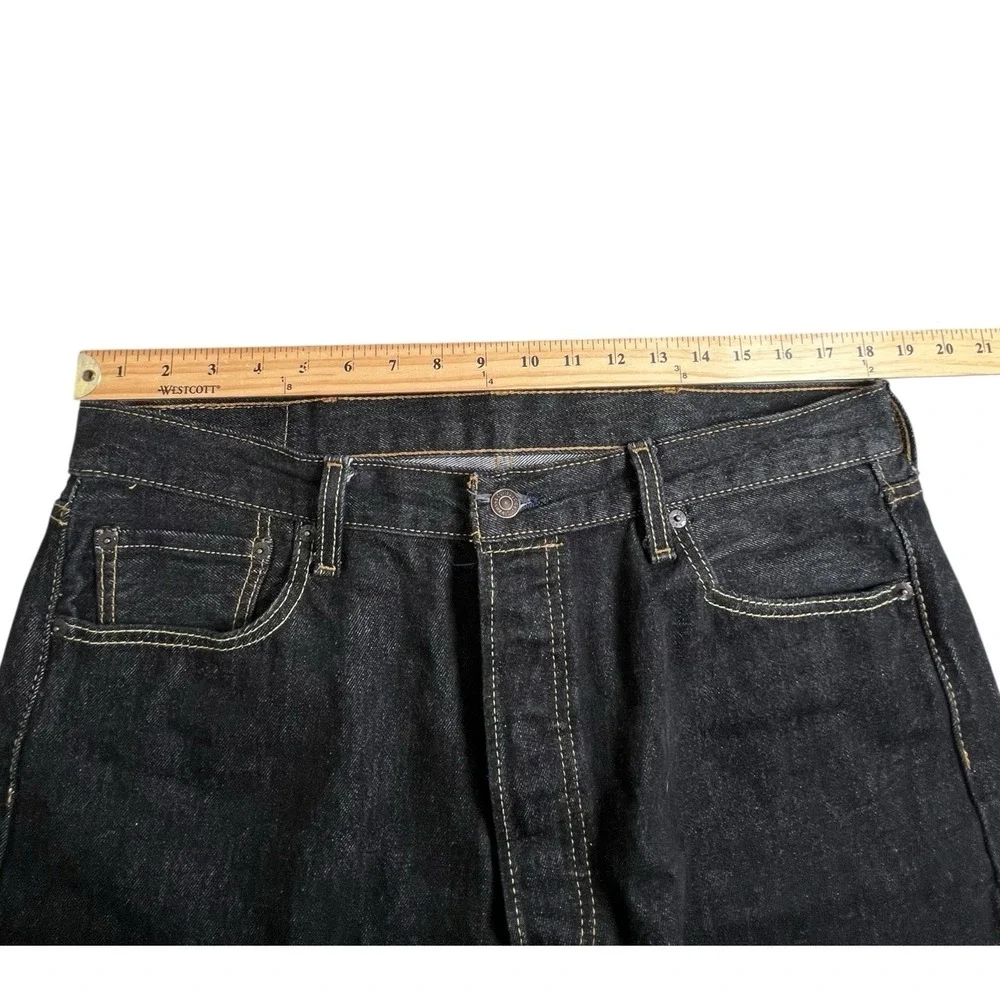Levis Mens 38X31 501 Straight Leg Button Fly Jeans‎ Black (Tag 38X34)